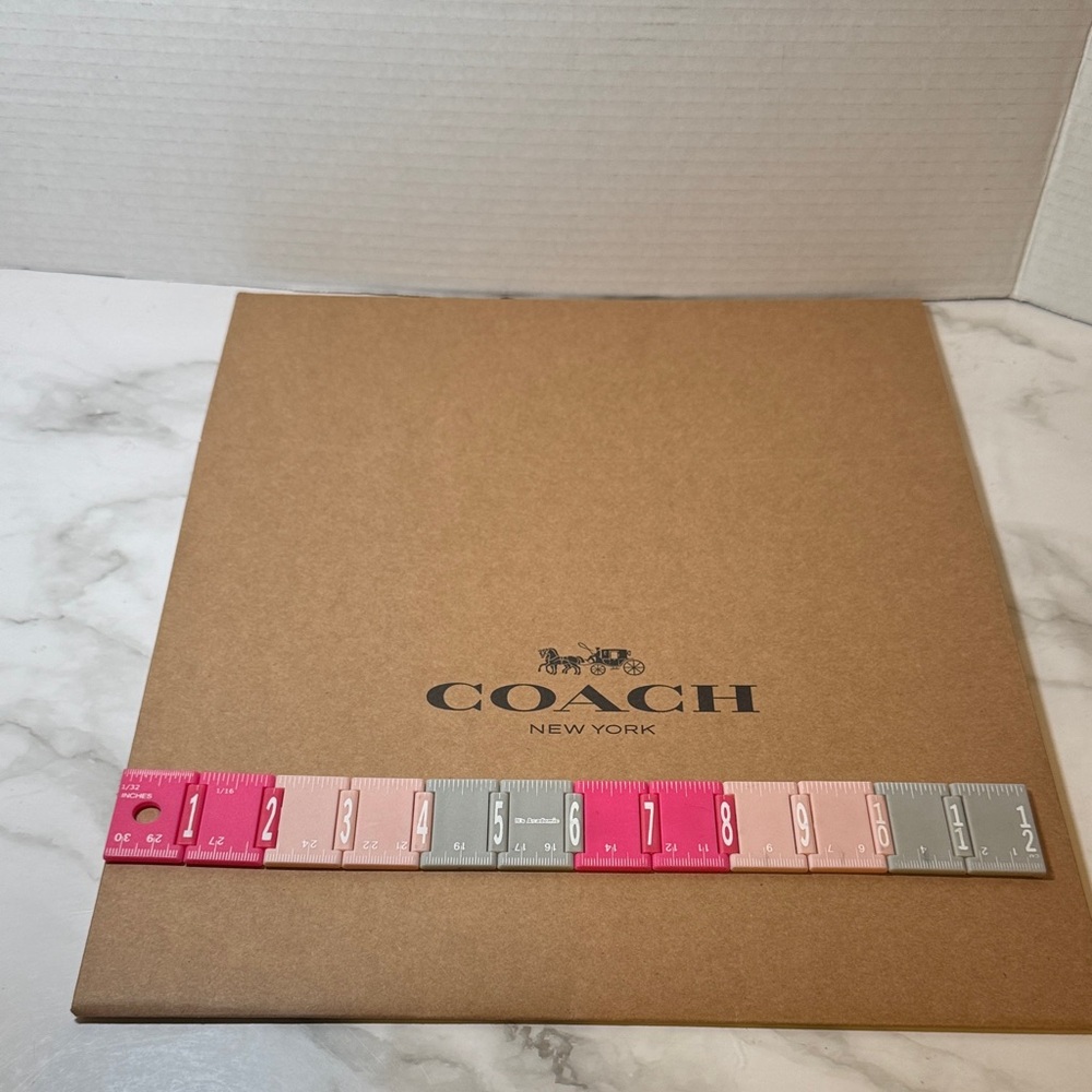 Authentic Coach Brown Gift Box with Sticker, Card, and Tissue Paper. New. - Picture 7 of 14